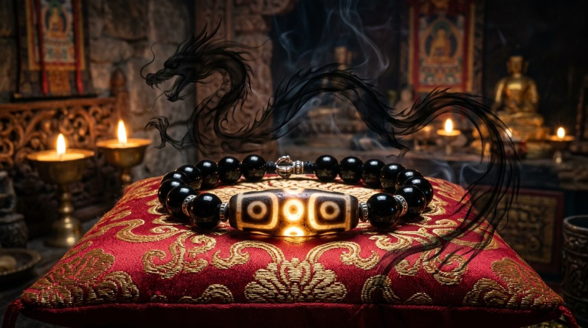 黒龍様のエネルギーが宿る九眼天珠最強ブレスレットの輝き。