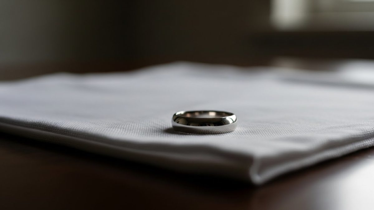 お手入れを待つシルバーリング