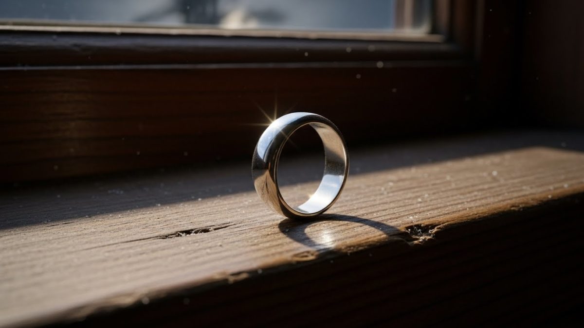 月光浴で浄化されるリング