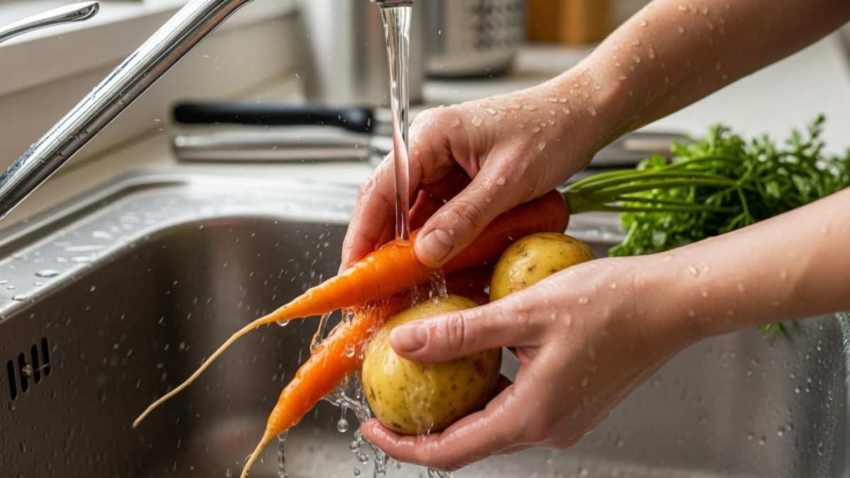 土の中で育った根菜類を料理し、大地のエネルギーを取り入れようとしている様子