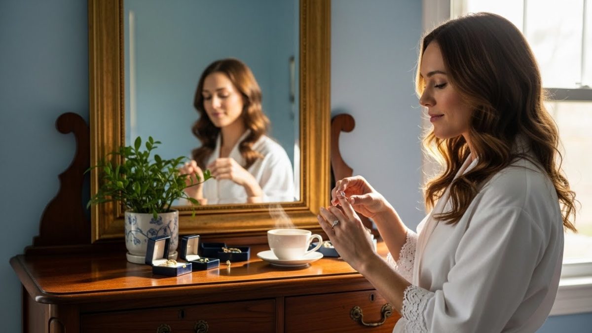 浄化された指輪を指にはめる瞬間