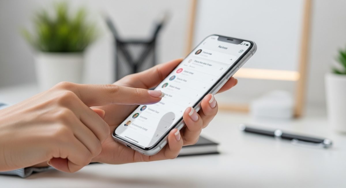 スマホの連絡先を整理して心の平穏を取り戻す様子