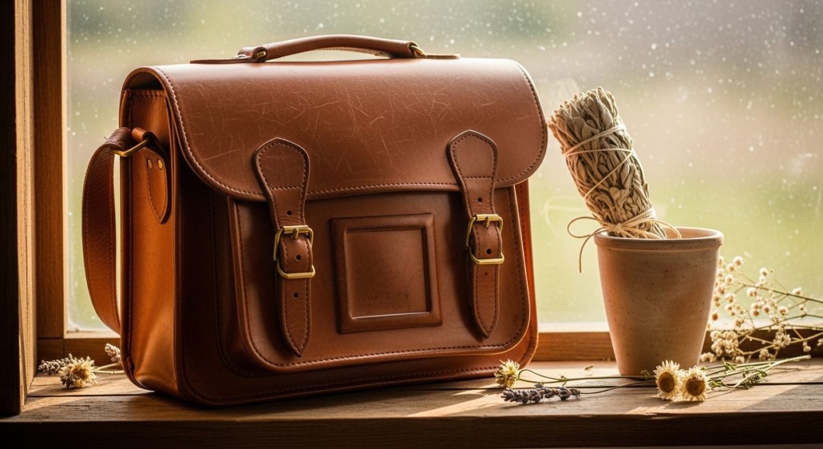 窓辺で日光に当ててアイテムを浄化する様子