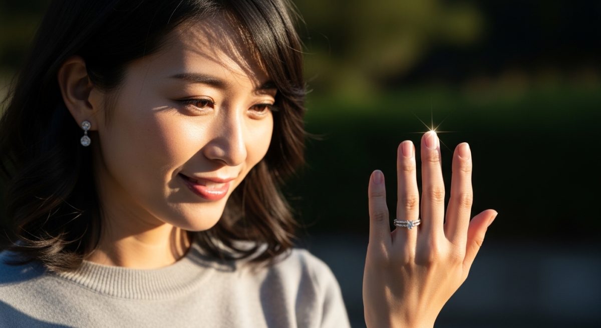 手相の変化を前向きに捉え、笑顔になる女性