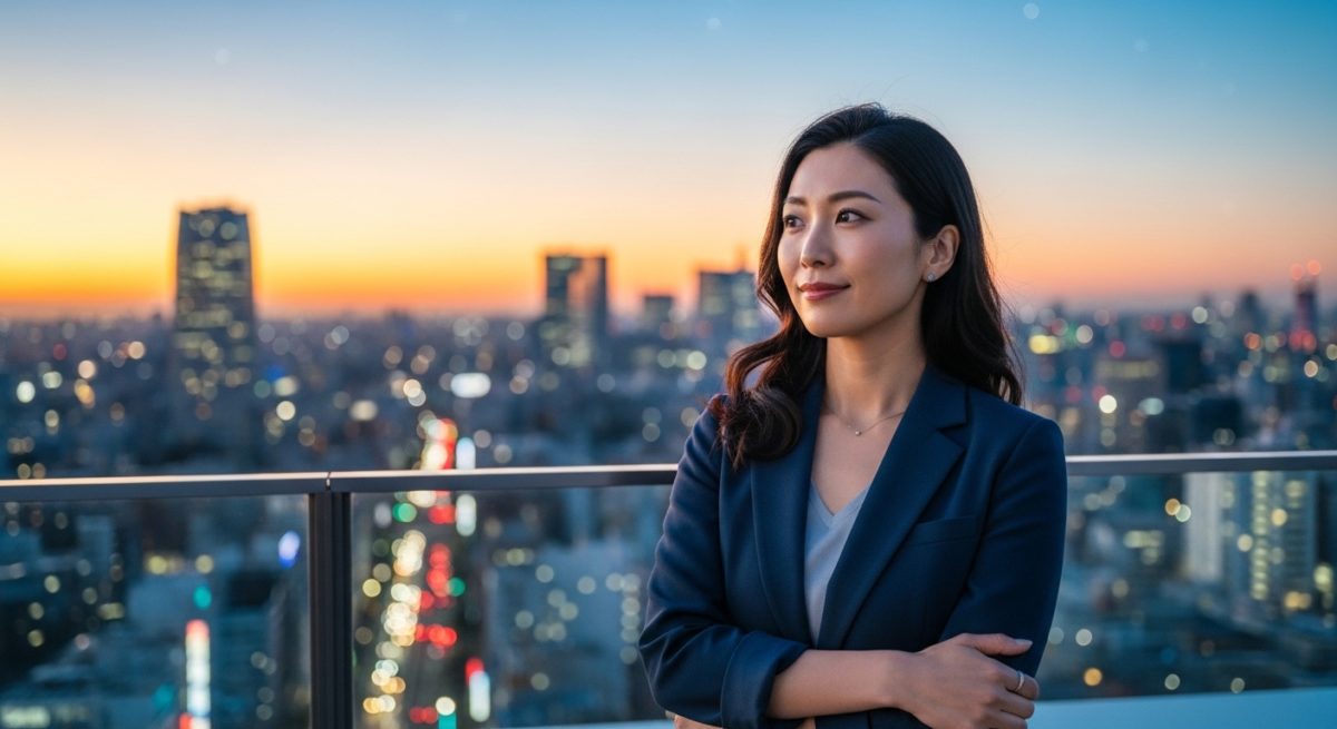 伝統的なモチーフを味方に、自信を持って日々を過ごす日本人女性