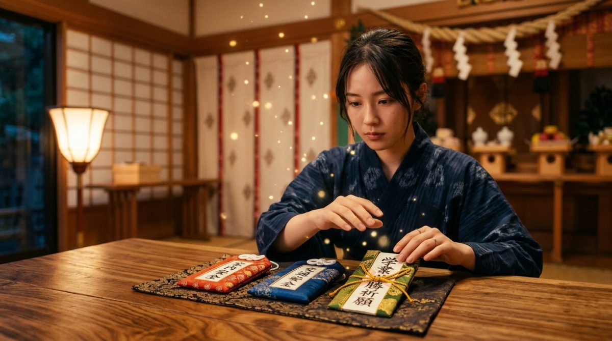 希望を胸に強力な金運護符を選ぶ日本人の手元