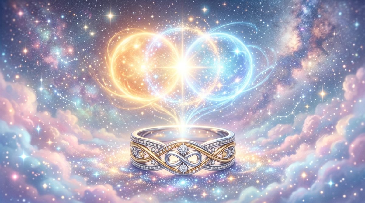 ツインレイの魂が統合する瞬間を象徴するアマラアミュレット リングと特別波動の光